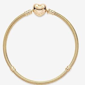 Pandora Gold Heart clasp snake chain Bracelet